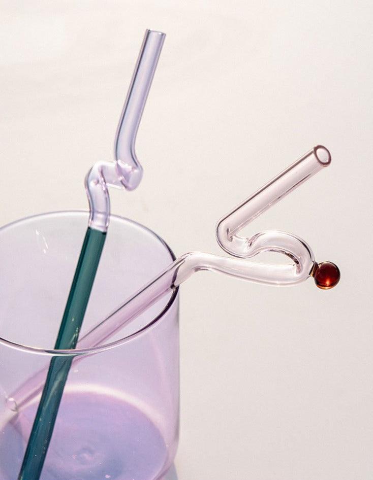 GlassLuxe Twist Glasstrohhalm Set | Bunte Trinkhalme | Nachhaltig & Wiederverwendbar | Für Cocktails & Smoothies