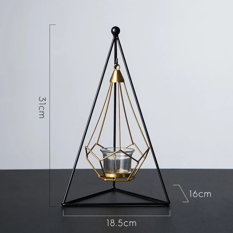 LustraDiamond Hängender Kerzenhalter | Geometrisches Design | Eleganz für Innen- & Außendekoration
