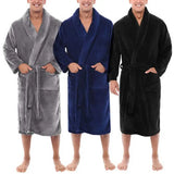 LuxePlush Flauschiger Bademantel aus Fleece | Mit Schalkragen & Taschen | Warm & Bequem für Zuhause