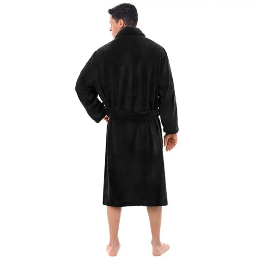 LuxePlush Flauschiger Bademantel aus Fleece | Mit Schalkragen & Taschen | Warm & Bequem für Zuhause