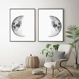 LunaNova Wandbild | Mondphasen Leinwand | Stilvolle Wanddekoration | Astronomisches Kunstwerk