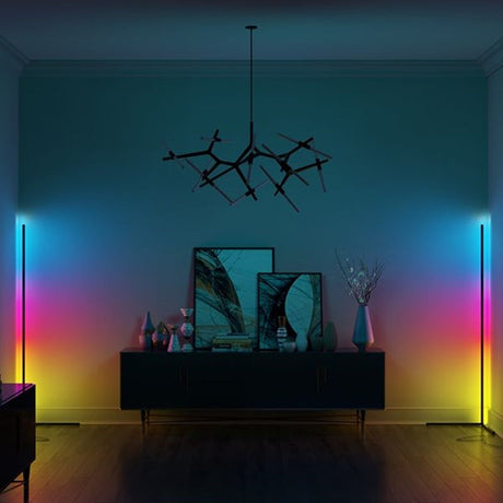 LumiCorner LED Eck-Stehleuchte | Modernes Design | Stimmungslicht | Dimmbar & Platzsparend | Perfekt für Wohnzimmer