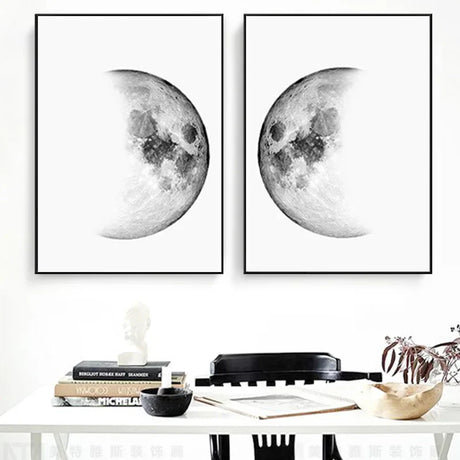 LunaNova Wandbild | Mondphasen Leinwand | Stilvolle Wanddekoration | Astronomisches Kunstwerk