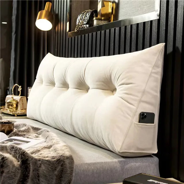 RelaxTri Luxe Dreieckskissen | Ergonomisches Kopfstützenkissen | Weiches Lesekissen & Dekokissen für Bett & Sofa
