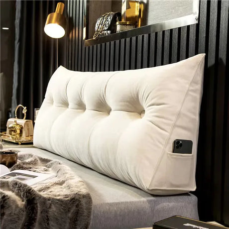 RelaxTri Luxe Dreieckskissen | Ergonomisches Kopfstützenkissen | Weiches Lesekissen & Dekokissen für Bett & Sofa