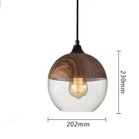 EternaGlow Pendelleuchte aus Glas und Holz | Elegantes Design für Ihr Zuhause