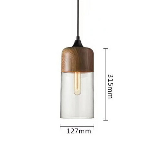 EternaGlow Pendelleuchte aus Glas und Holz | Elegantes Design für Ihr Zuhause
