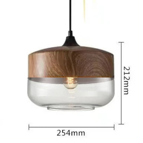 EternaGlow Pendelleuchte aus Glas und Holz | Elegantes Design für Ihr Zuhause