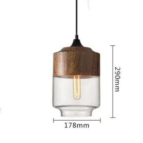 EternaGlow Pendelleuchte aus Glas und Holz | Elegantes Design für Ihr Zuhause