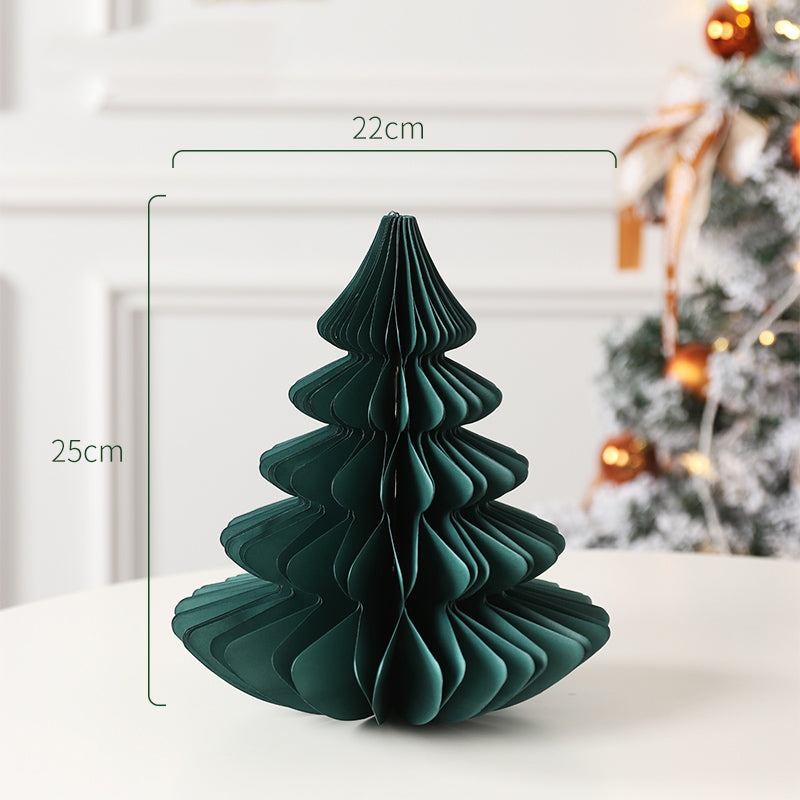 HollyFold Honigwaben Weihnachtsbaum | Faltbarer Papierbaum | Weihnachtsdeko | Umweltfreundlich | Tisch- & Raumdekoration