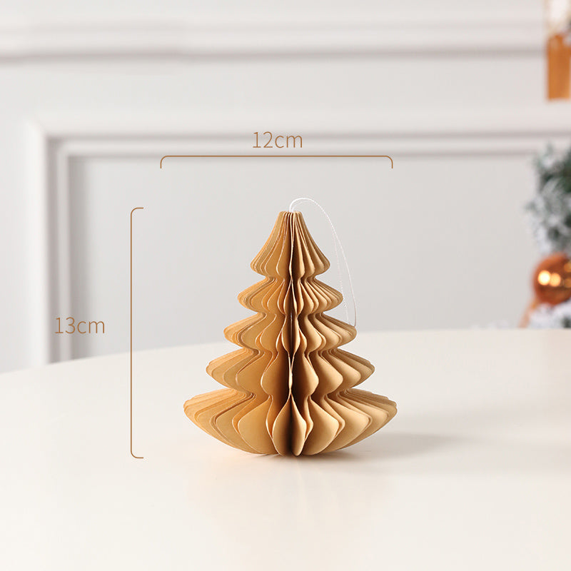 HollyFold Honigwaben Weihnachtsbaum | Faltbarer Papierbaum | Weihnachtsdeko | Umweltfreundlich | Tisch- & Raumdekoration