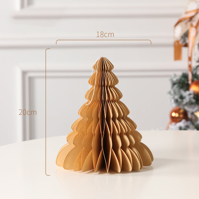 HollyFold Honigwaben Weihnachtsbaum | Faltbarer Papierbaum | Weihnachtsdeko | Umweltfreundlich | Tisch- & Raumdekoration