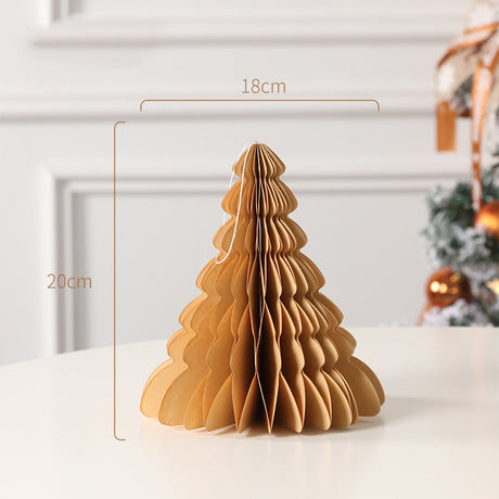 HollyFold Honigwaben Weihnachtsbaum | Faltbarer Papierbaum | Weihnachtsdeko | Umweltfreundlich | Tisch- & Raumdekoration