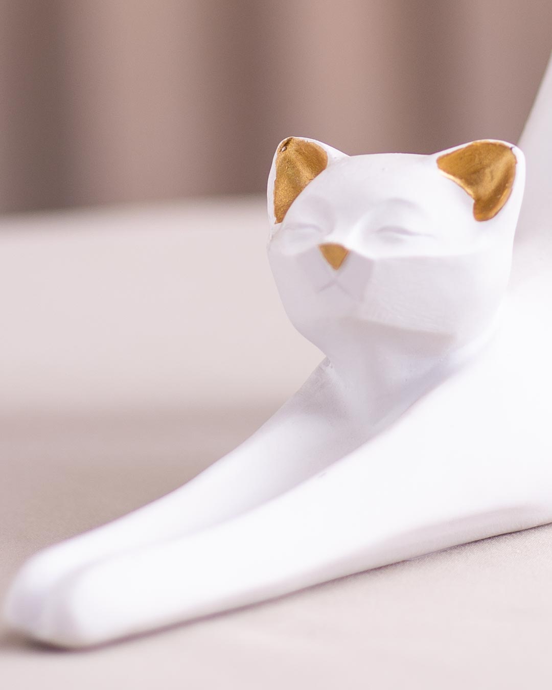 Felinova Tray-Tailed Katzenfigur | Einzigartige Deko-Skulptur | Modernes Design | Praktische Ablage