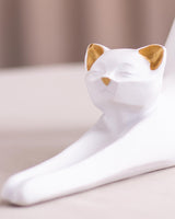Felinova Tray-Tailed Katzenfigur | Einzigartige Deko-Skulptur | Modernes Design | Praktische Ablage