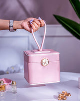 Rosivette Reise Schmuckschatulle | Kompakte Schmuckaufbewahrung | Elegantes Design | Rosa