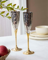 CrystalChant Champagnergläser Set | Elegantes Design | Handgefertigt | 2er-Set
