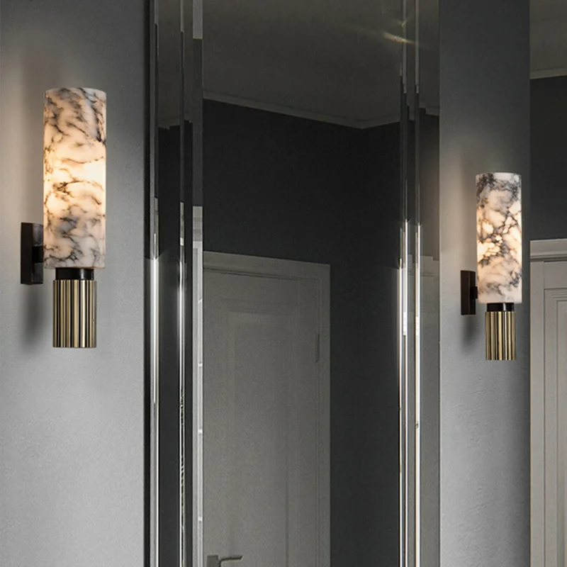 Lumineux Marmor Wandlampe | Elegante Wandleuchte | Stimmungslicht | Dekorative Wandbeleuchtung für Wohnzimmer und Flur