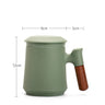 Japanische Keramische Teetasse Set mit Sieb und Deckel Handgemacht