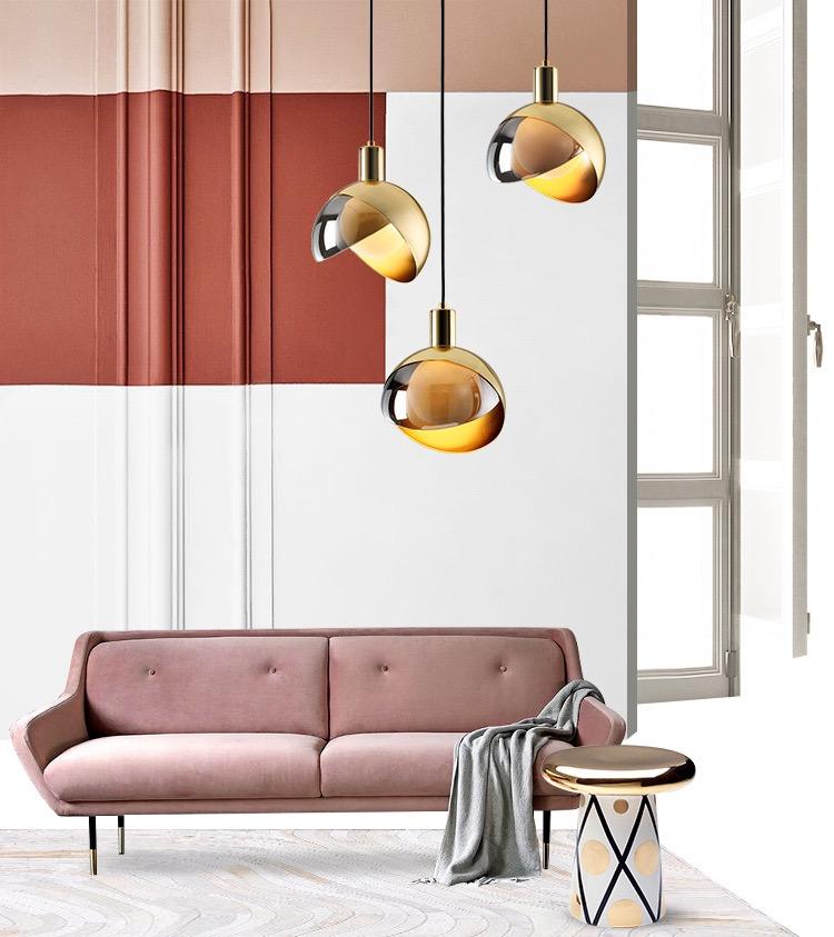 GoldVibe Pendelleuchte aus Goldglas | Modernes Design | Dimmbar | Elegante Beleuchtung für Wohnzimmer & Esszimmer