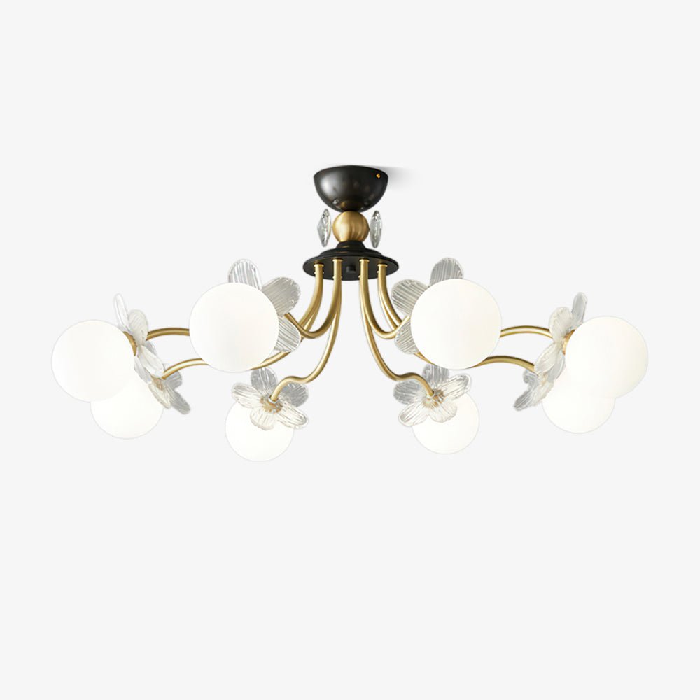 Florialis Blossom Flower Glas-Kronleuchter | Elegantes Blütendesign | Luxuriöse Beleuchtung für Zuhause