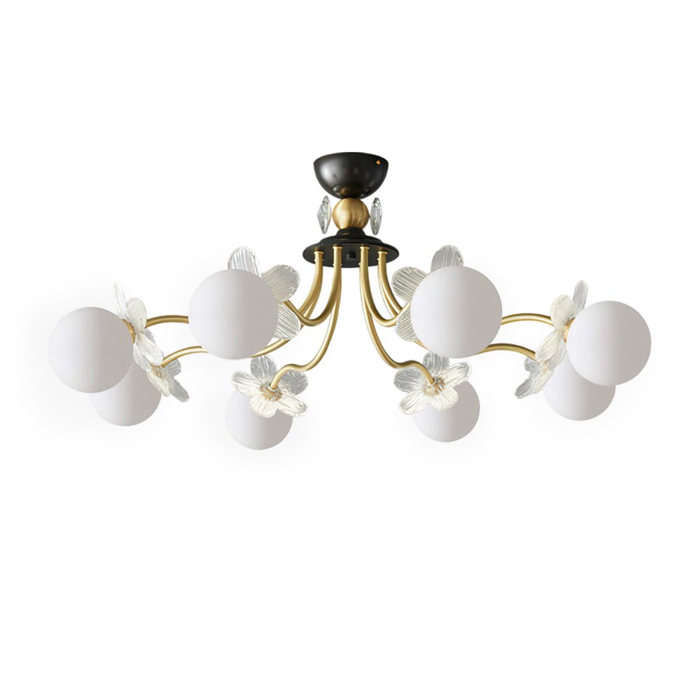 Florialis Blossom Flower Glas-Kronleuchter | Elegantes Blütendesign | Luxuriöse Beleuchtung für Zuhause