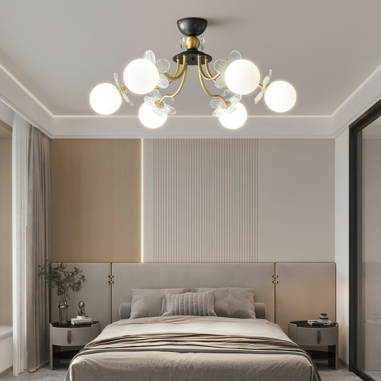 Florialis Blossom Flower Glas-Kronleuchter | Elegantes Blütendesign | Luxuriöse Beleuchtung für Zuhause