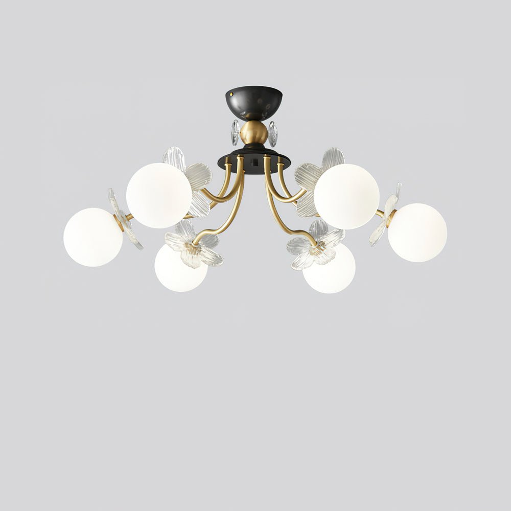 Florialis Blossom Flower Glas-Kronleuchter | Elegantes Blütendesign | Luxuriöse Beleuchtung für Zuhause