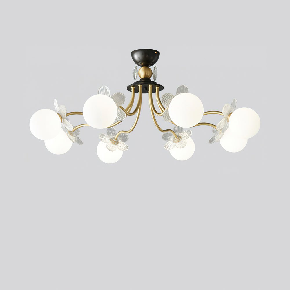 Florialis Blossom Flower Glas-Kronleuchter | Elegantes Blütendesign | Luxuriöse Beleuchtung für Zuhause