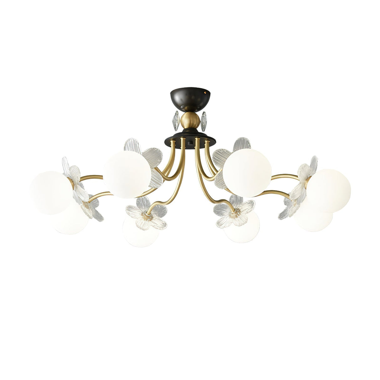 Florialis Blossom Flower Glas-Kronleuchter | Elegantes Blütendesign | Luxuriöse Beleuchtung für Zuhause