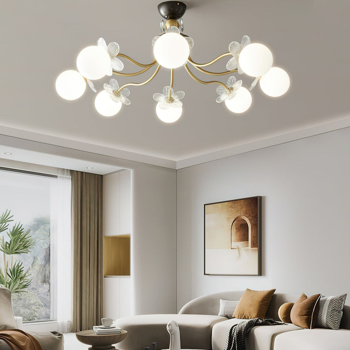 Florialis Blossom Flower Glas-Kronleuchter | Elegantes Blütendesign | Luxuriöse Beleuchtung für Zuhause