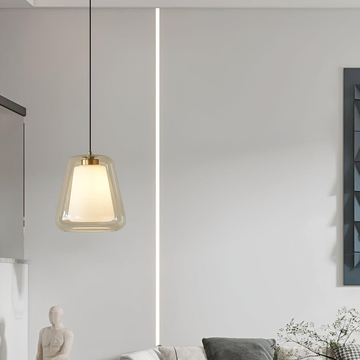 LustreSky Elegante Pendelleuchte | Skandinavisches Design | Höhenverstellbar | Dimmbar | Dekorative Beleuchtung für Wohnzimmer und Esszimmer