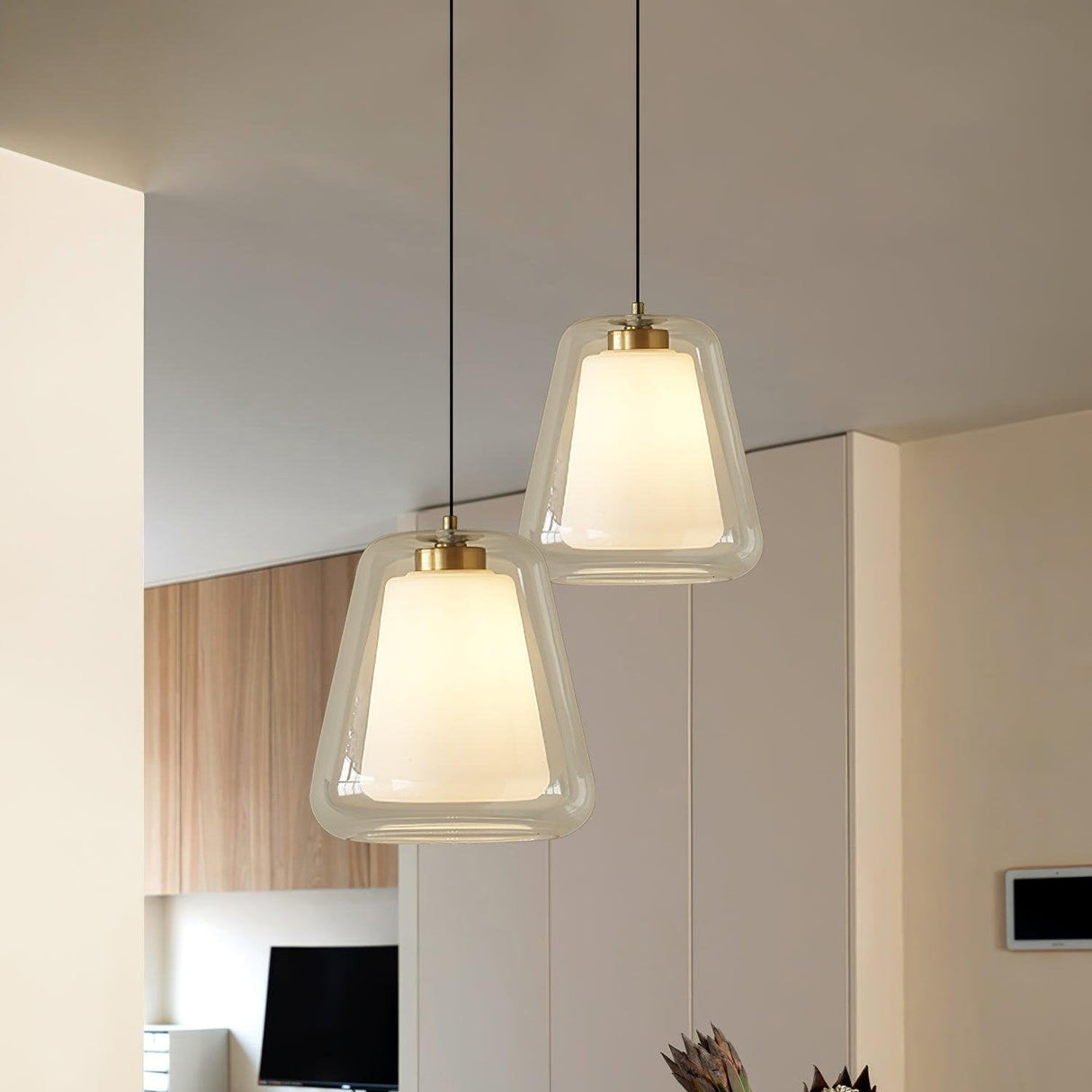 LustreSky Elegante Pendelleuchte | Skandinavisches Design | Höhenverstellbar | Dimmbar | Dekorative Beleuchtung für Wohnzimmer und Esszimmer