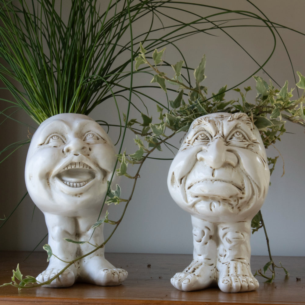 FunnyFace Charakter Pflanzentöpfe | Lustige Blumentöpfe mit Persönlichkeit | Indoor & Outdoor Deko