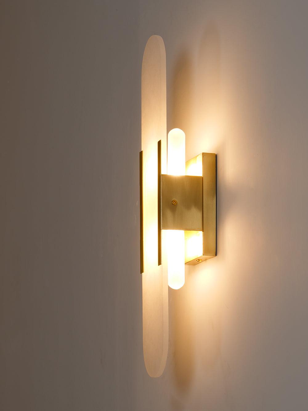 LumaSerene Langgestreckte Alabaster Wandleuchte | Modernes Design | Elegante Beleuchtung | Energieeffizient