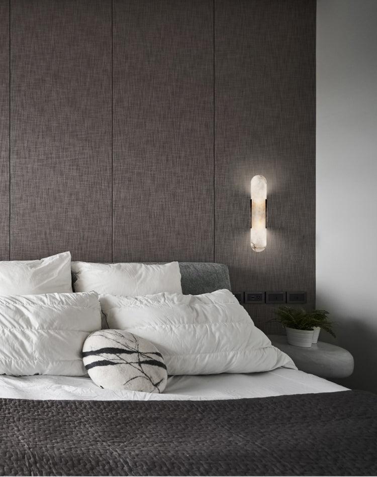 LumaSerene Langgestreckte Alabaster Wandleuchte | Modernes Design | Elegante Beleuchtung | Energieeffizient