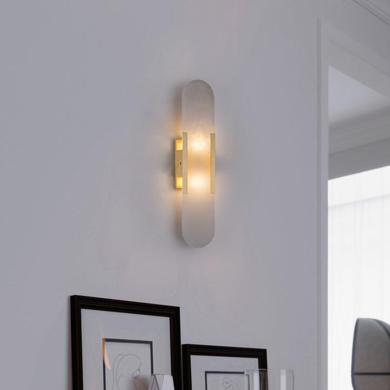 LumaSerene Langgestreckte Alabaster Wandleuchte | Modernes Design | Elegante Beleuchtung | Energieeffizient