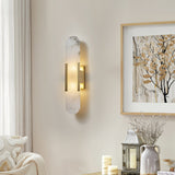 LumaSerene Langgestreckte Alabaster Wandleuchte | Modernes Design | Elegante Beleuchtung | Energieeffizient