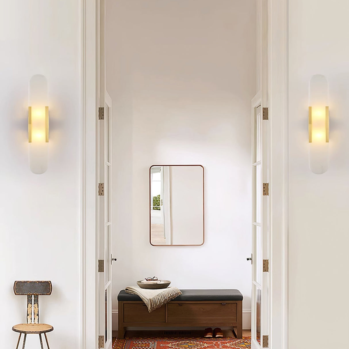 LumaSerene Langgestreckte Alabaster Wandleuchte | Modernes Design | Elegante Beleuchtung | Energieeffizient