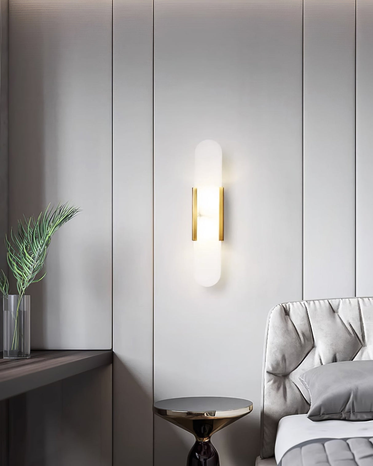 LumaSerene Langgestreckte Alabaster Wandleuchte | Modernes Design | Elegante Beleuchtung | Energieeffizient