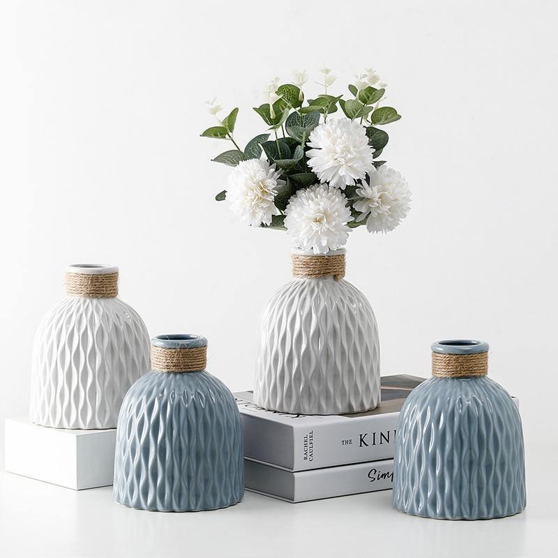 TexturaCeram Strukturierte Keramikvase | Elegantes Design | Dekoration für Zuhause & Büro