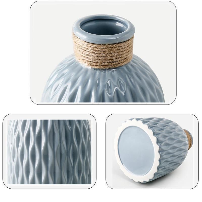 TexturaCeram Strukturierte Keramikvase | Elegantes Design | Dekoration für Zuhause & Büro