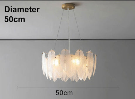 LumePlume Luxuriöse Pendelleuchte mit Glasfedern | Elegantes Design | Hochwertige Beleuchtung für Zuhause