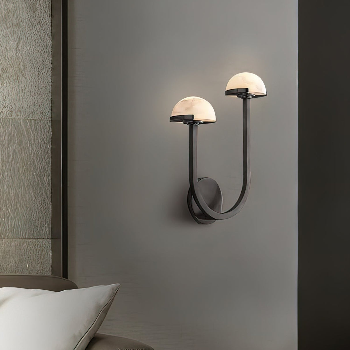 Lunomush Pilz-Alabaster Wandleuchte | Elegantes Design | Weiches Licht für Zuhause