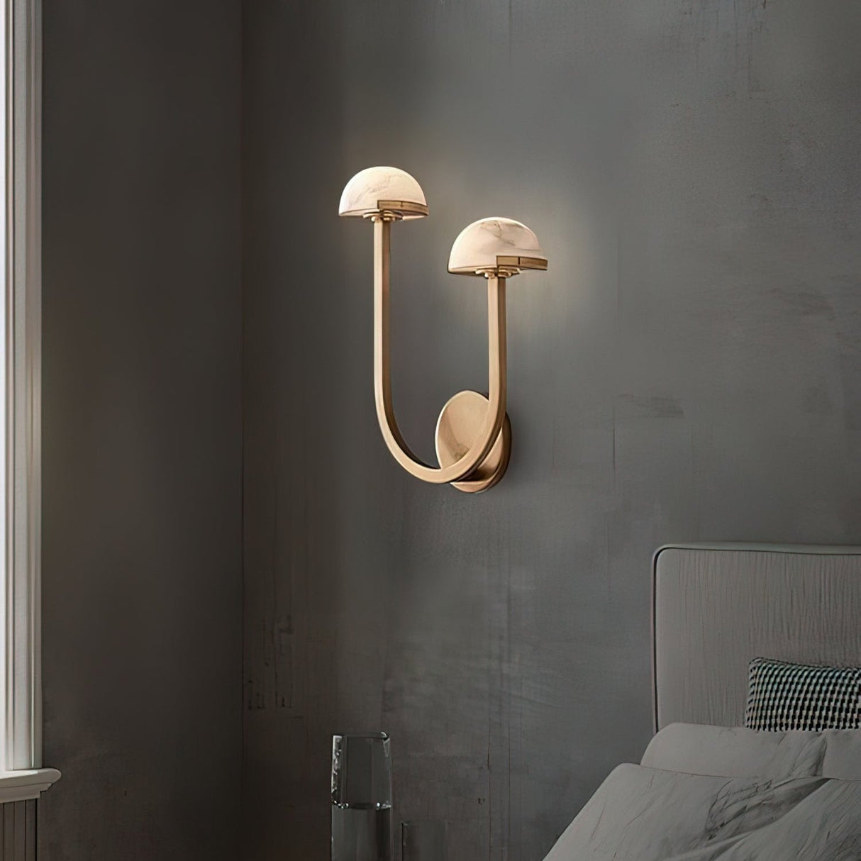 Lunomush Pilz-Alabaster Wandleuchte | Elegantes Design | Weiches Licht für Zuhause