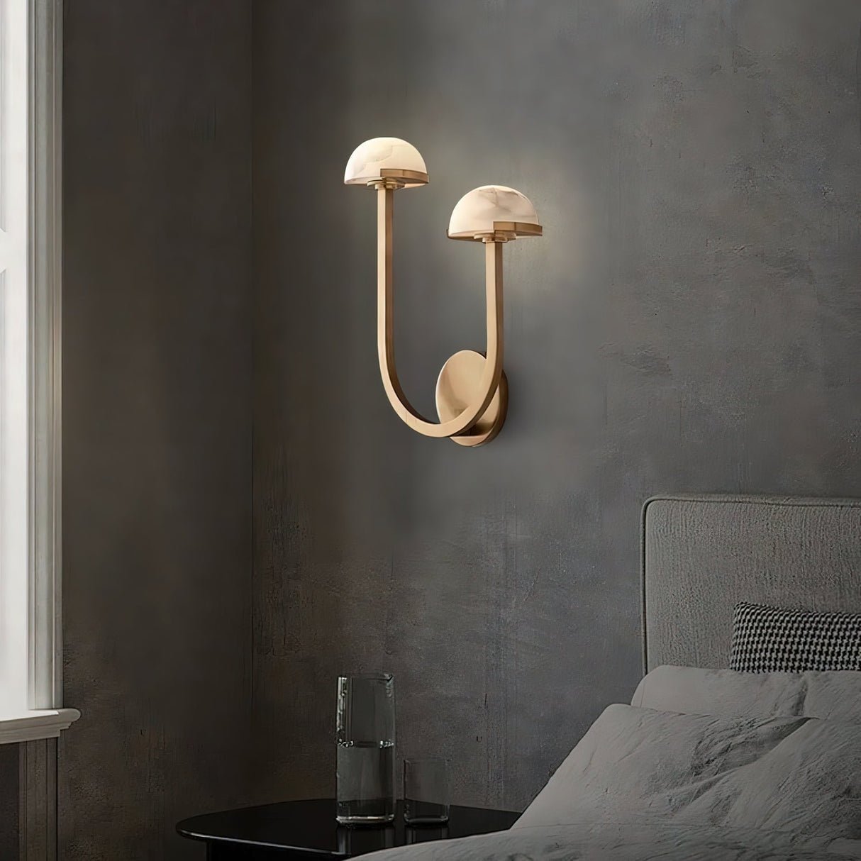 Lunomush Pilz-Alabaster Wandleuchte | Elegantes Design | Weiches Licht für Zuhause