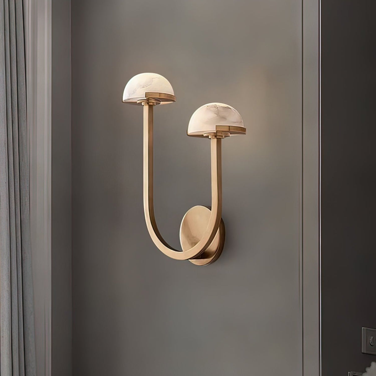 Lunomush Pilz-Alabaster Wandleuchte | Elegantes Design | Weiches Licht für Zuhause