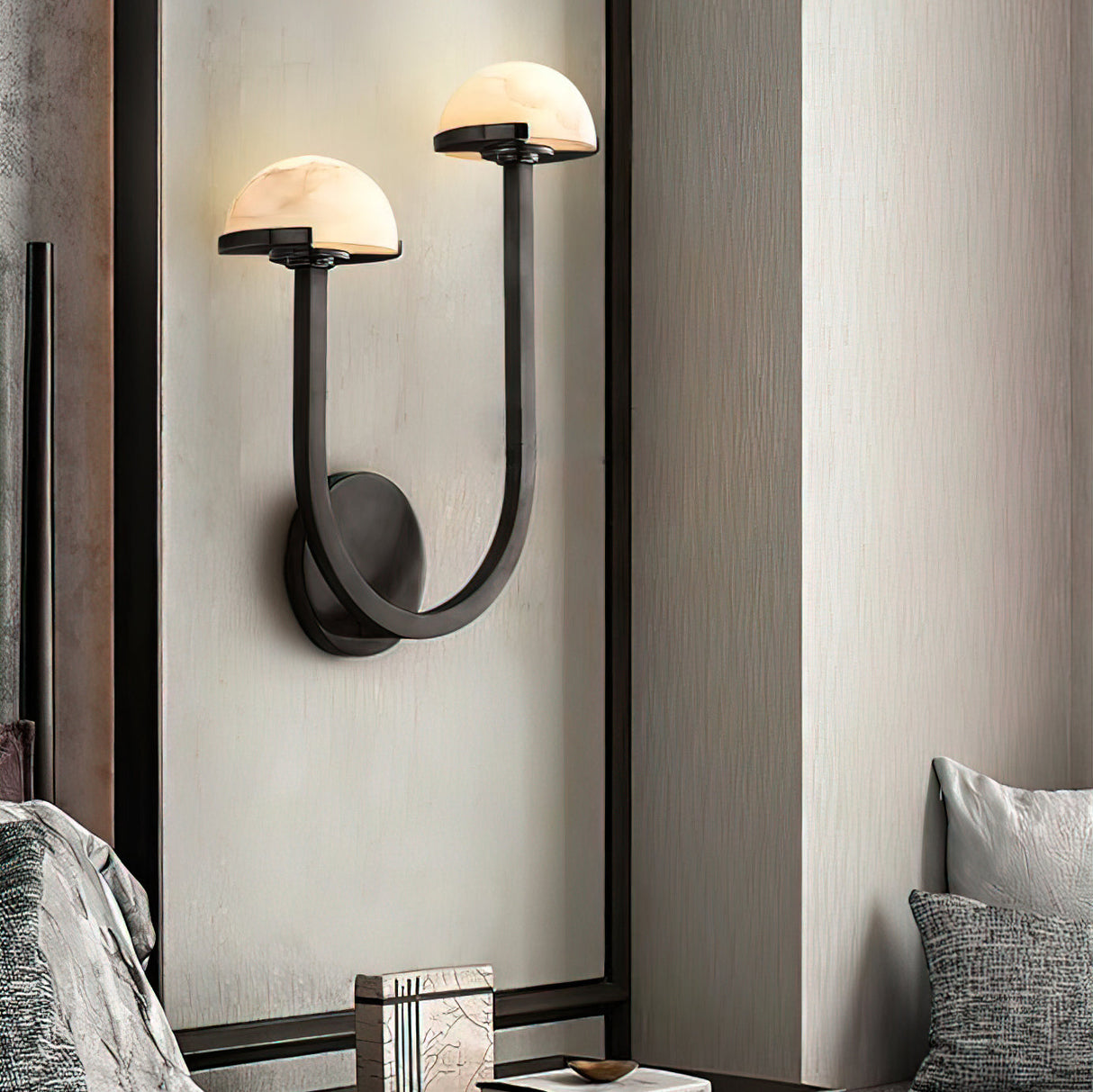 Lunomush Pilz-Alabaster Wandleuchte | Elegantes Design | Weiches Licht für Zuhause