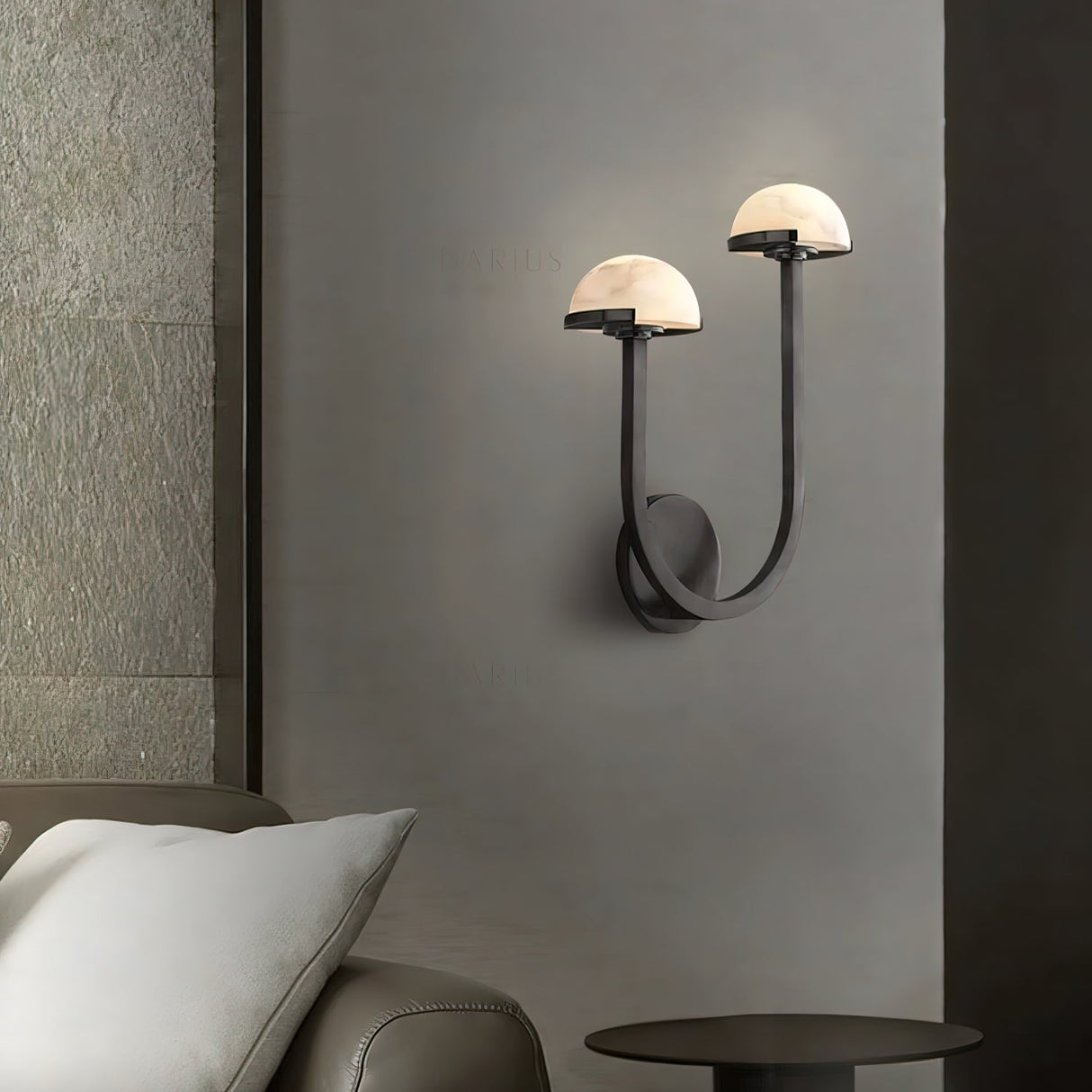 Lunomush Pilz-Alabaster Wandleuchte | Elegantes Design | Weiches Licht für Zuhause