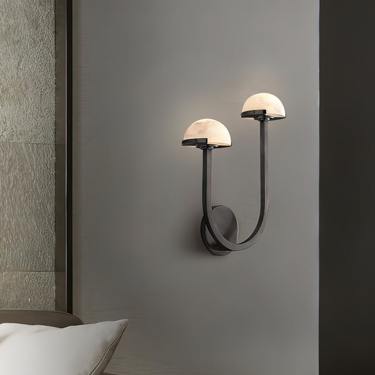 Lunomush Pilz-Alabaster Wandleuchte | Elegantes Design | Weiches Licht für Zuhause